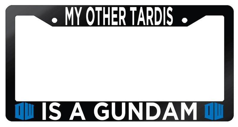 Glossy Black License Plate Frame Auto Accessory My Other Tardis Is A Gundam  Mod-GRAPH9856236-7369