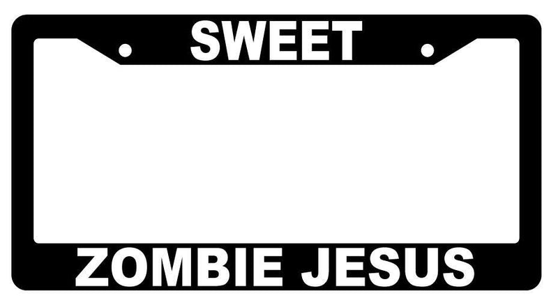Sweet Zombie Jesus Black Plastic License Plate Frame Futurama  Mod-GRAPH9856236-300