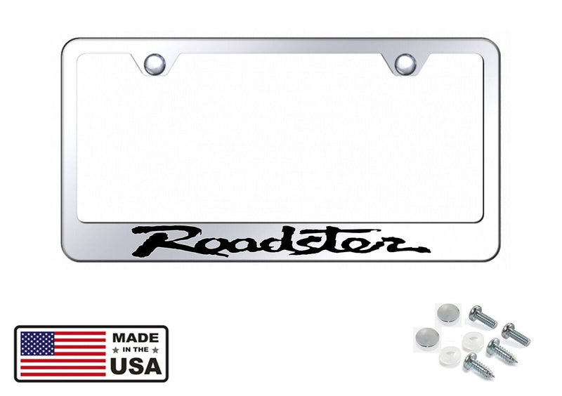 Roadster Stainless Steel Finished License Plate Frame Holder Rust Free
