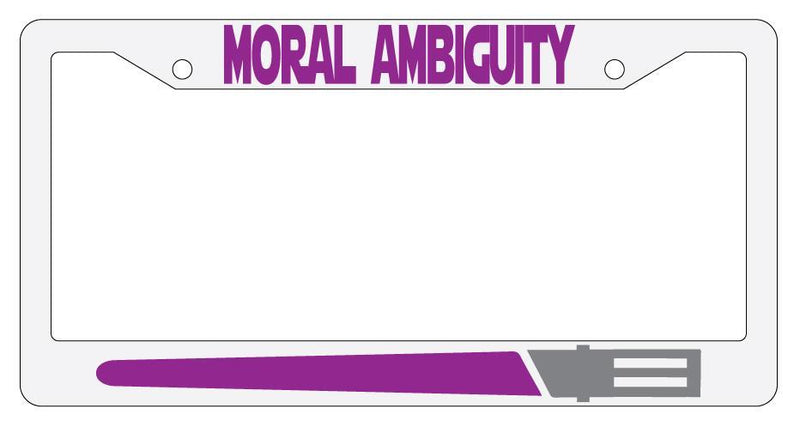 Moral Ambiguity PURPLE White Plastic License Plate Frame Star Wars  Mod-GRAPH9856236-2150