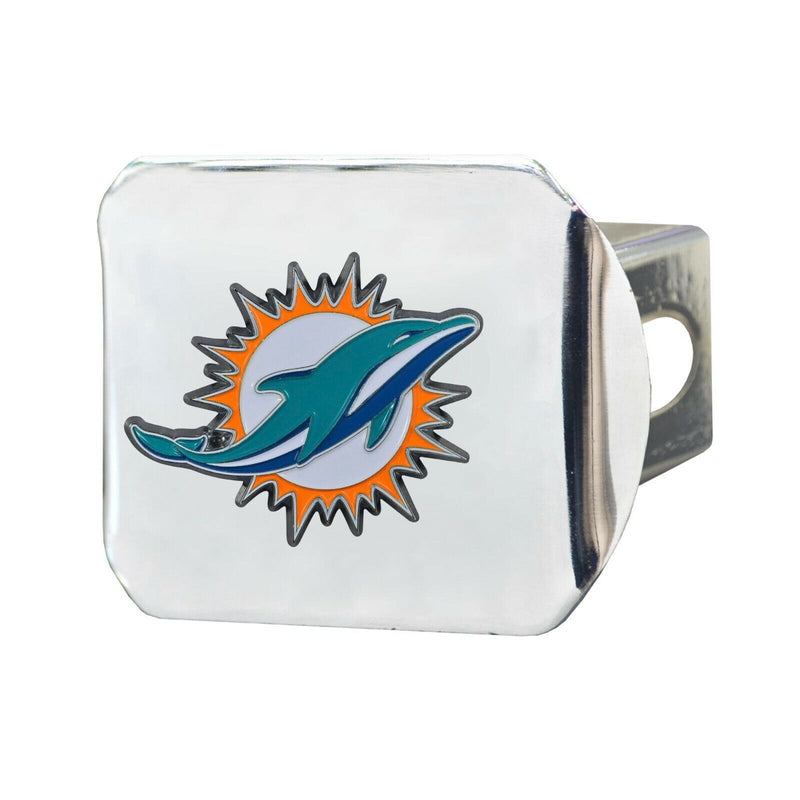 NFL Miami Dolphins 3D Color on Chrome Metal Hitch Cover