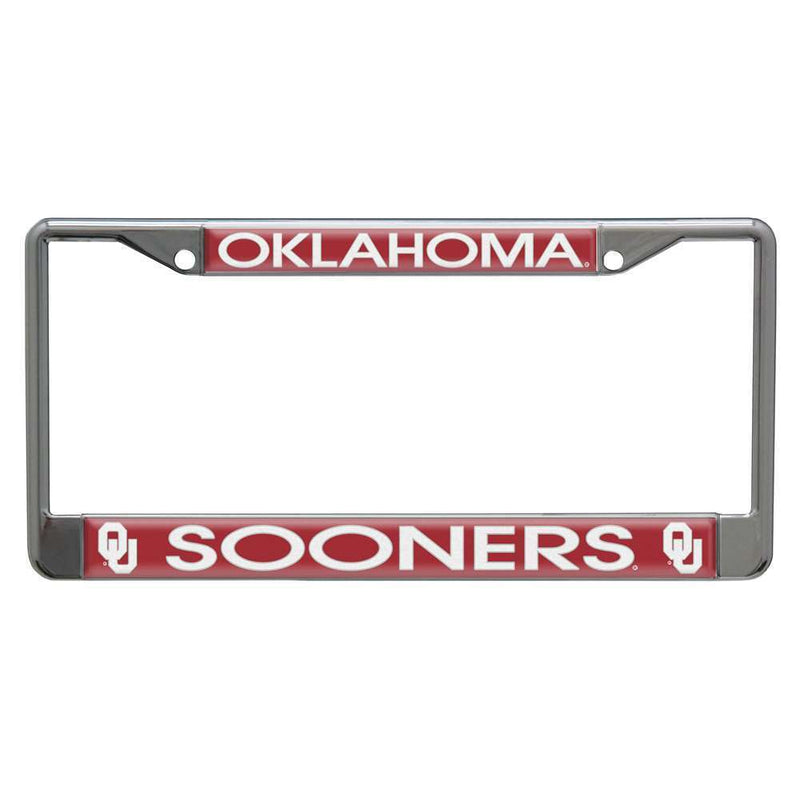 NCAA Oklahoma Sooners Metal License Plate Frame w/Domed Acrylic