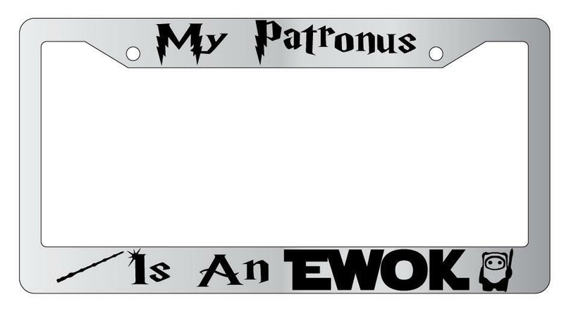 My Patronus Is An Ewok Chrome METAL License Plate Frame For Harry Potter  Mod-GRAPH9856236-10056