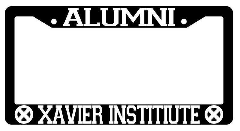 Alumni Xavier Institute Black Plastic License Plate Frame  Mod-GRAPH9856236-1929
