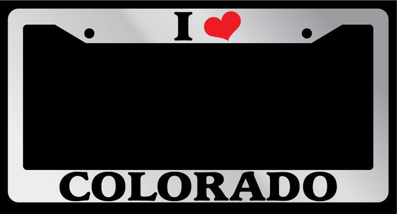 Chrome License Plate Frame I Heart Colorado Auto Accessory 1193  Mod-GRAPH9856236-4395