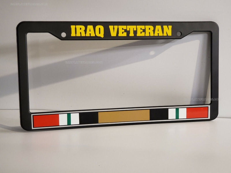 IRAQ VETERAN war service ribbon medal war License Plate Frame