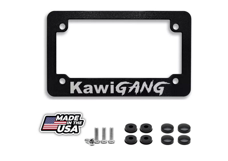 For Kawasaki Motorcycles KawiGANG Textured License Plate Frame ALL MODEL (WHITE)