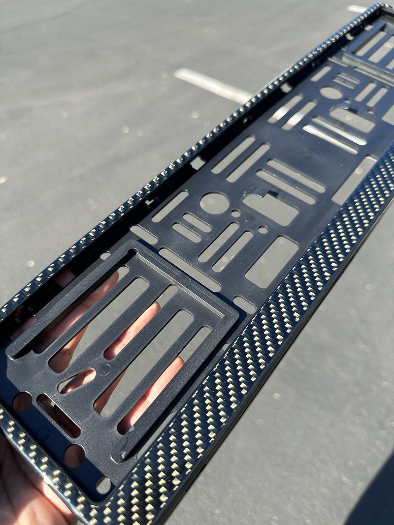 Real carbon fiber European size license plate frame holder Italian Flag