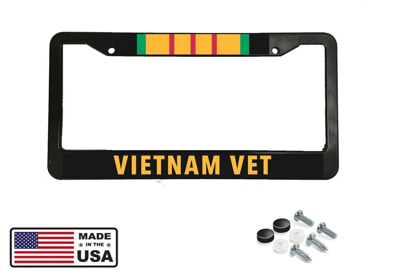 US United States VIETNAM VET ARMY USA RETIRED Black License Plate Frame NEW