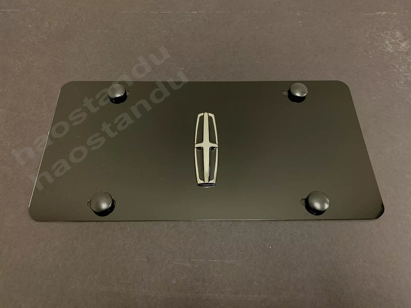 1x 3D "Lincoln Cross LOGO" Cross Emblem Aluminum BLACK Color Front Plate RUST FREE