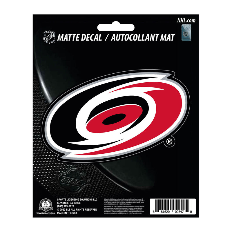 NHL Carolina Hurricanes Decal Matte 5"X6.25" Auto Boat Cooler Luggage