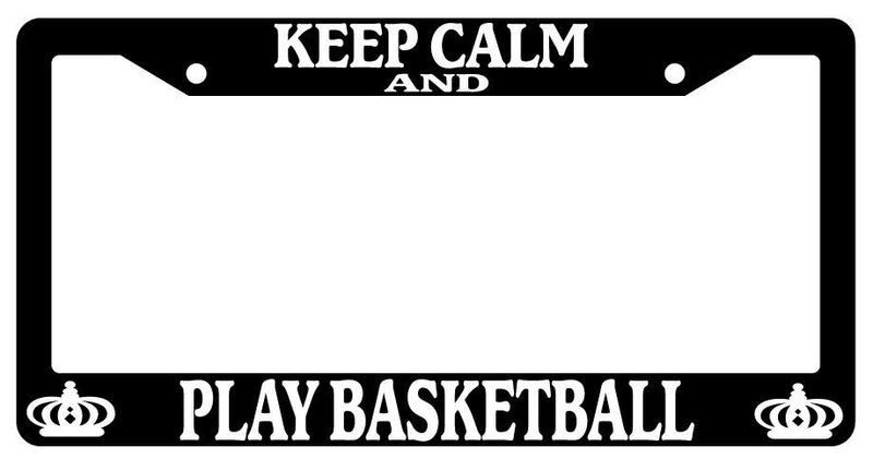 Black License Plate Frame Keep Calm And Play Basketball Auto Accessory Novelty  Mod-GRAPH9856236-2923