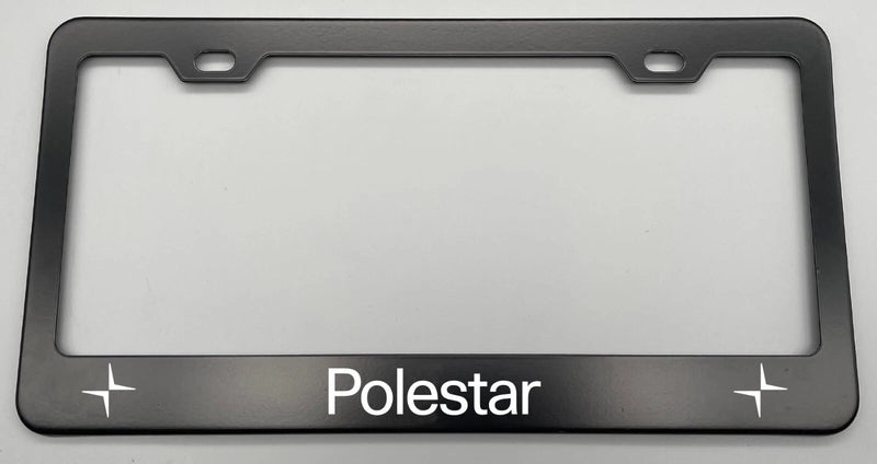 Laser Engraved Black License Plate Frame Stainless Steel fit Polestar