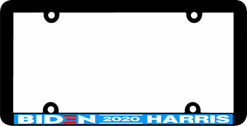 THIN FRAME BIDEN HARRIS 2020 for president BLACK PLASTIC License Plate Frame