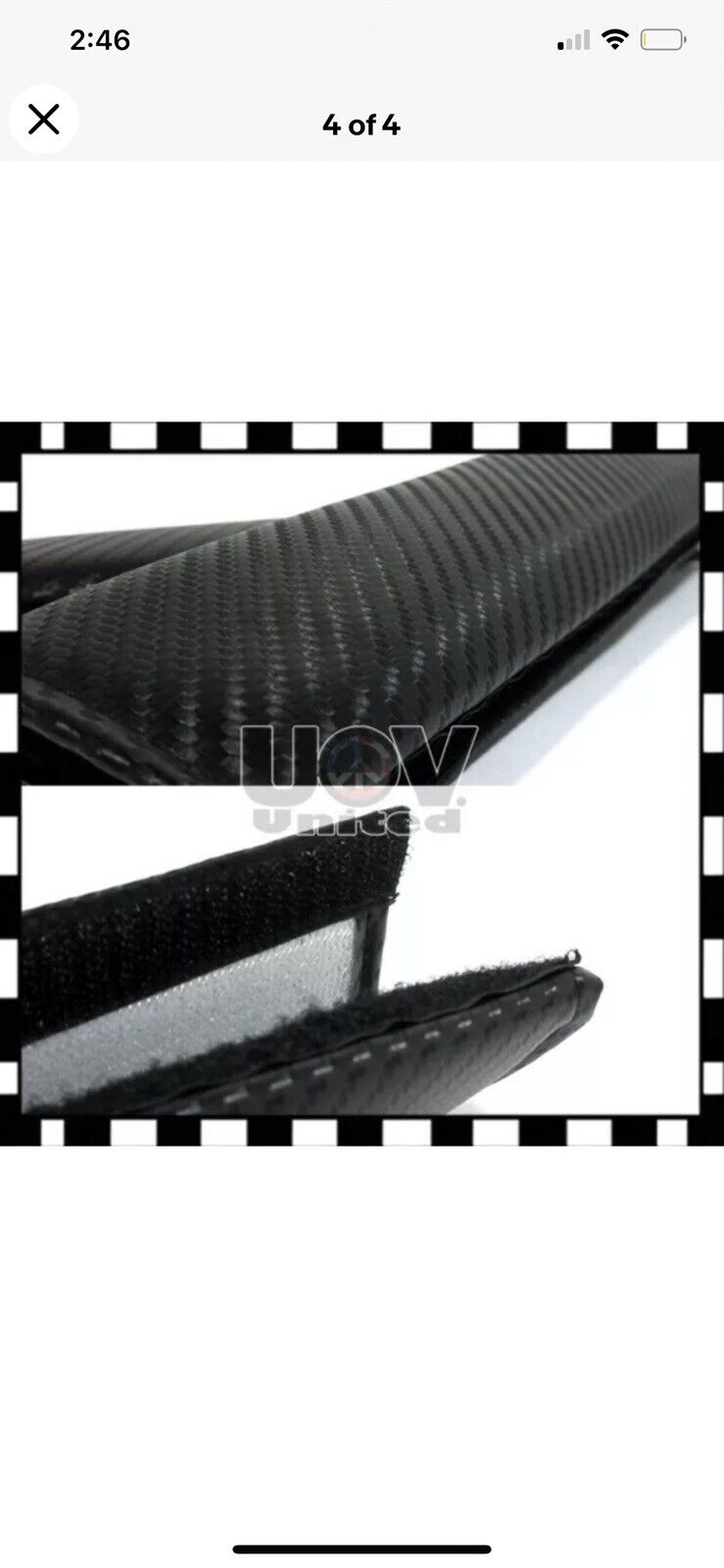 4x Luxury Seat Belt Cover Carbon Fiber Style Shoulder Pad Cushion Safe Protector