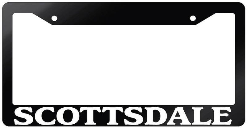 Glossy Black License Plate Frame SCOTTSDALE Auto Accessory 2665  Mod-GRAPH9856236-6951