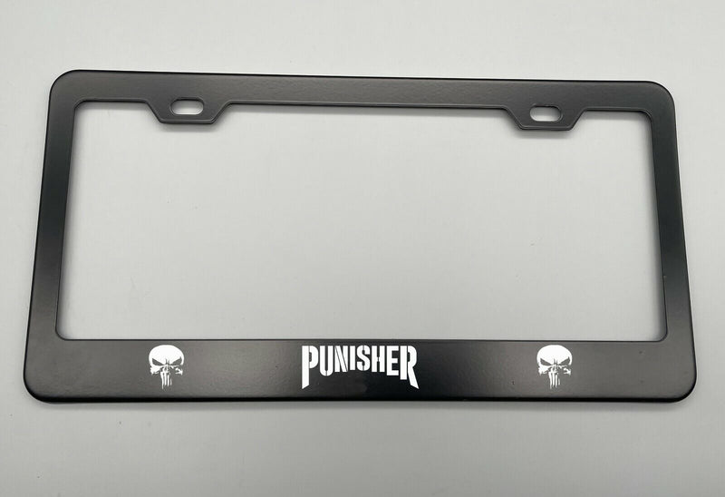 Black Holder for License Plate License Plate Holder Laser Engraved For Punisher Black License Plate Frame Stainless Steel