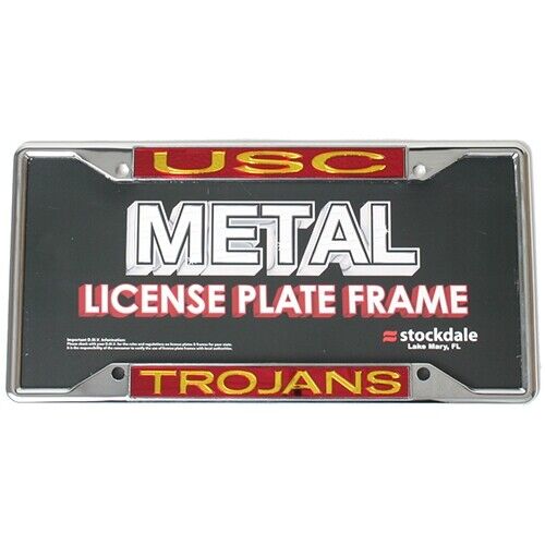 NCAA USC Trojans Metal Inlaid Acrylic License Plate Frame