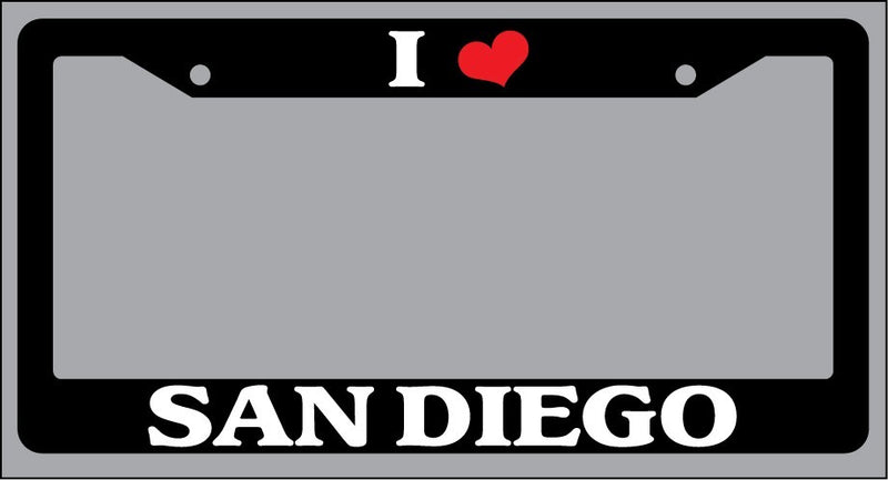 Black License Plate Frame "I Heart San Diego" Auto Accessory Novelty 2635  Mod-GRAPH9856236-848