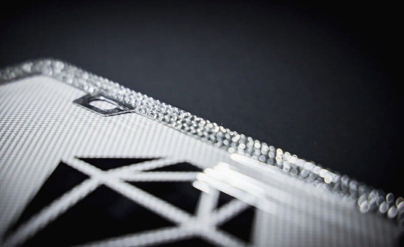 Bling Rhinestones License Plate Metal Frame Sparkling Chrome Crystal Diamond