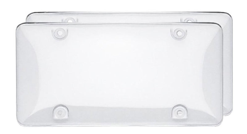 2x UNBREAKABLE Clear License Plate Covers Tag Frame Bubble Shield