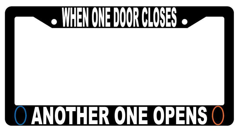 Black License Plate Frame Auto Accessory When One Door Closes  Mod-GRAPH9856236-691