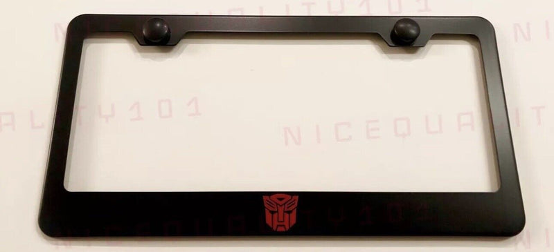 Transformer Stainless Steel Black Finished License Plate Frame Holder