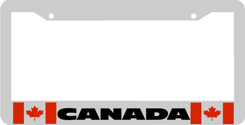 WHITE CANADA CANADIAN flag License Plate Frame