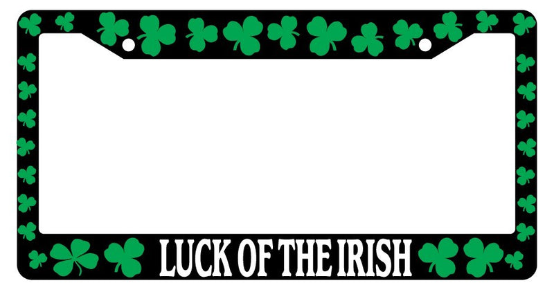 Black License Plate Frame Shamrocks, Luck Of The Irish Auto Accessory Novelty  Mod-GRAPH9856236-2237