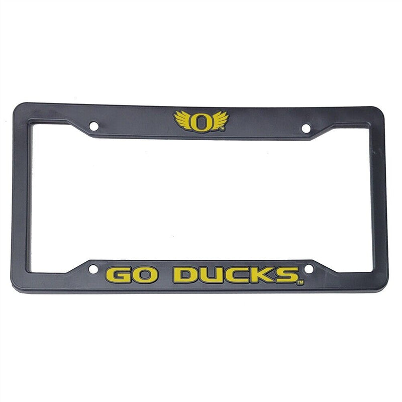 NCAA Oregon Ducks Plastic License Plate Frame - Go Ducks - Yellow