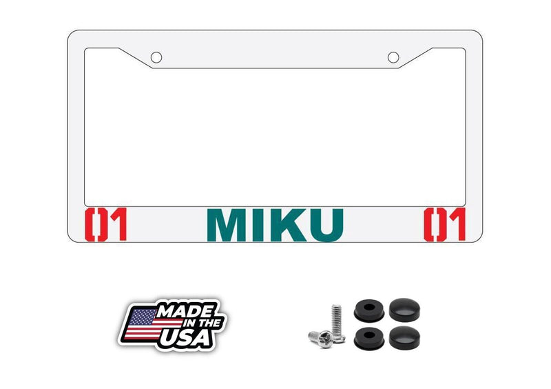 Miku White Plastic License Frame Auto Vocaloid