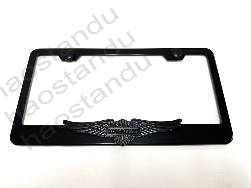 1x (Black) For F150 HD 3D Emblem BLACK Stainless License Plate Frame RUST FREE