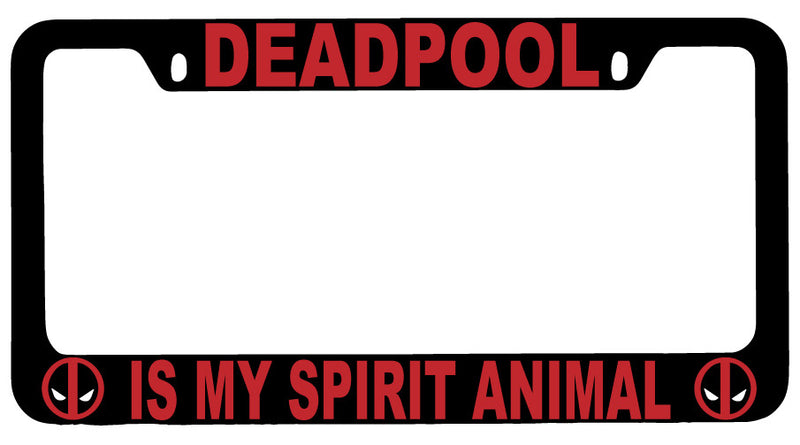 Black METAL For Deadpool Is My Spirit Animal License Plate Frame Auto Accessory  Mod-GRAPH9856236-9740
