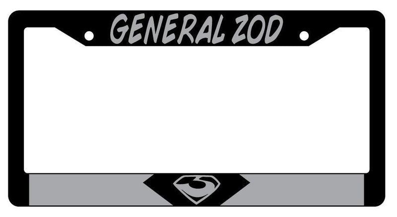General Zod Black Plastic License Plate Frame Accessory DC  Mod-GRAPH9856236-157