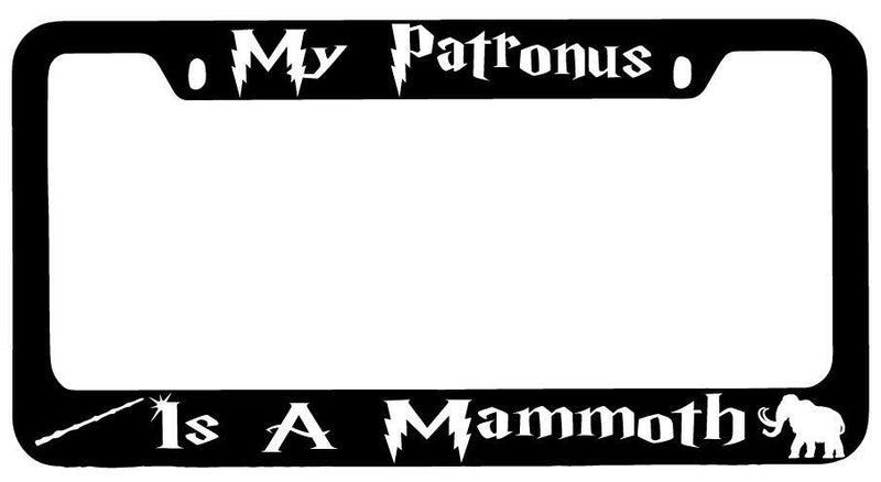 My Patronus Is A Mammoth Black METAL License Plate Frame Auto For Harry Potter  Mod-GRAPH9856236-9298