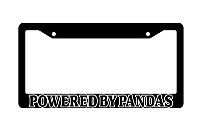 Black License Plate Frame POWERED BY PANDAS (HOLLOW) Auto Accessory  Mod-GRAPH9856236-2422