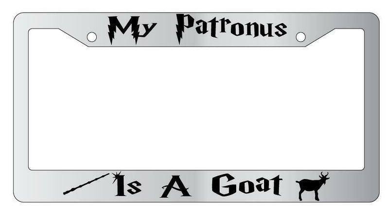 My Patronus Is A Goat Chrome License Plate Frame For Harry Potter  Mod-GRAPH9856236-4469