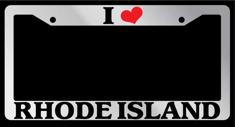 Chrome License Plate Frame "I Heart Rhode Island" Auto Accessory Novelty 2577  Mod-GRAPH9856236-6193