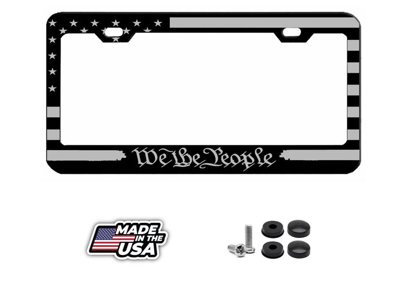 AMERICAN FLAG WE THE PEOPLE Metal License Plate Frame