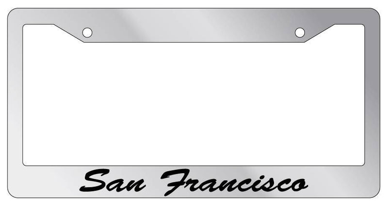 Chrome METAL License Plate Frame San Francisco Cursive Auto Accessory 2640  Mod-GRAPH9856236-8911