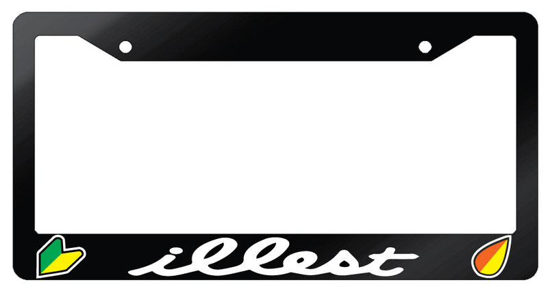 Illest Logo Design 2A Glossy Black Plastic License Plate Frame For JDM  Mod-GRAPH9856236-7389