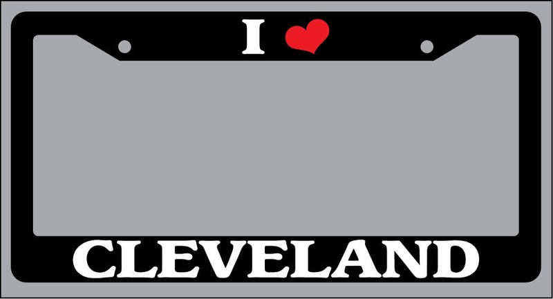 Black License Plate Frame I Heart Cleveland Auto Accessory 1191  Mod-GRAPH9856236-1378