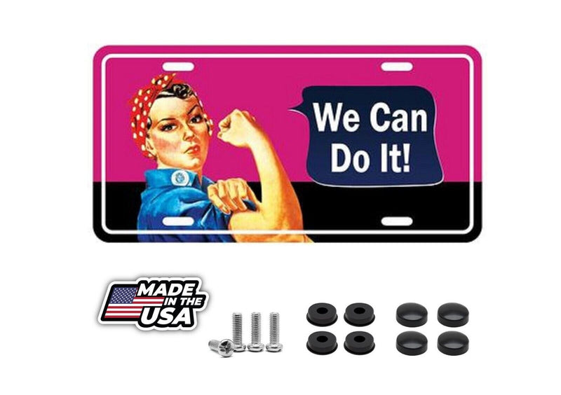 Rosie the Riveter Aluminum License Plate - WE CAN DO IT NEW