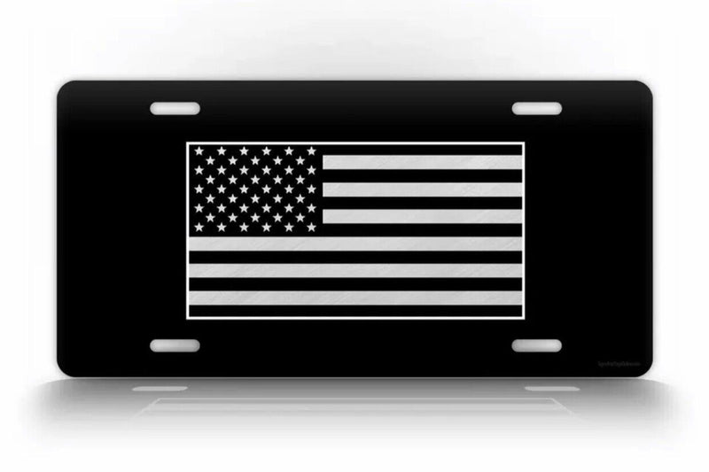 Tactical American Flag License Plate Patriotic USA Auto Tag AR15 US Army Badge