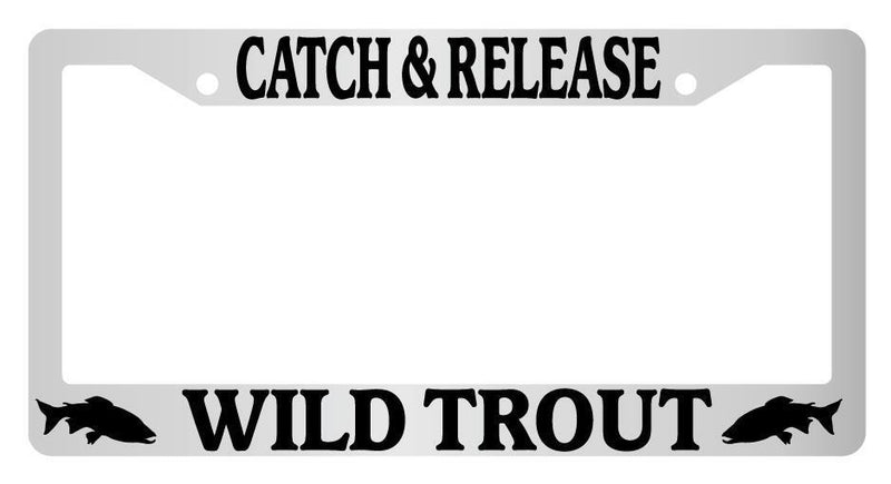 Chrome License Plate Frame Catch and Release Wild Trout Auto Accessory  Mod-GRAPH9856236-5663