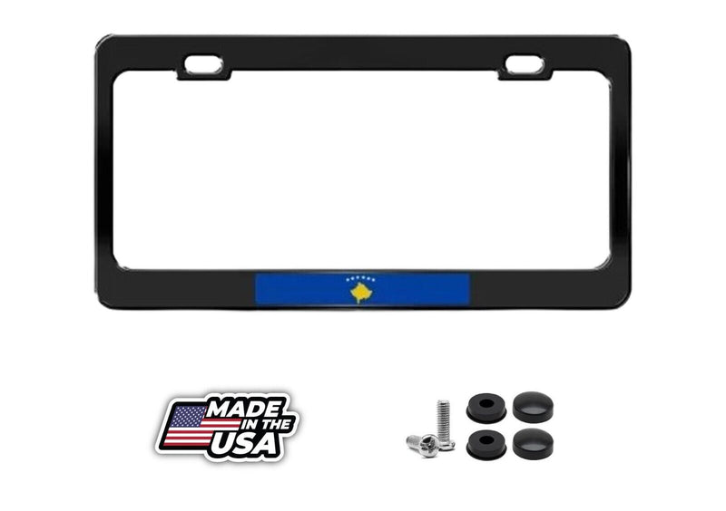 KOSOVA KOSOVO FLAG COUNTRY Metal License Plate Frame Holder Two Holes