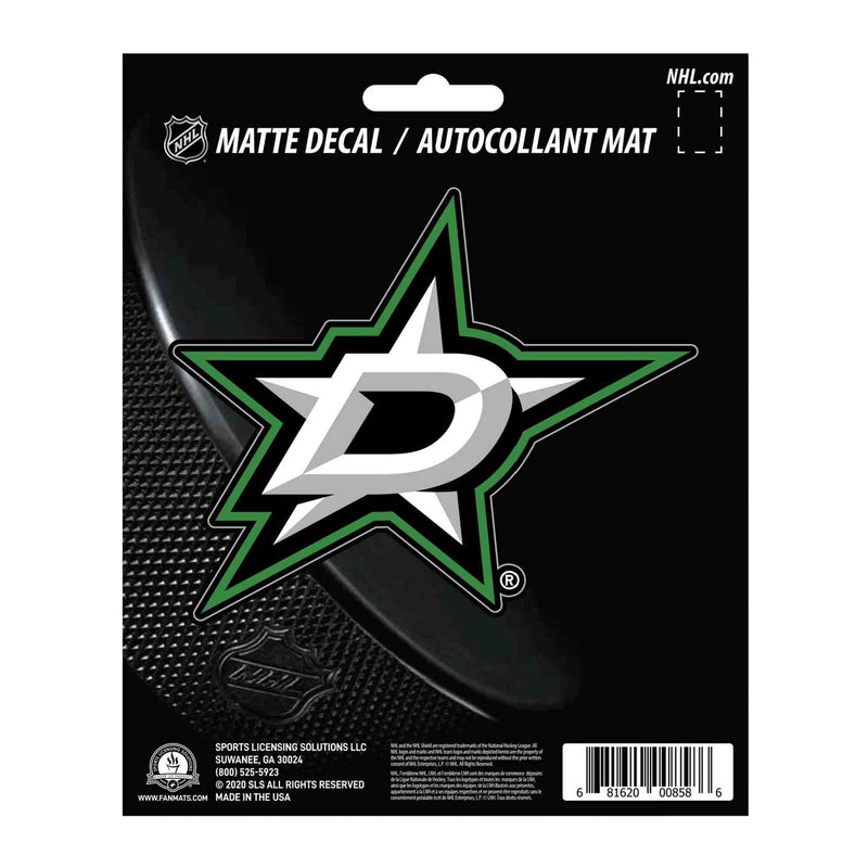 NHL Dallas Stars Decal Matte 5"X6.25" Auto Boat Cooler Luggage