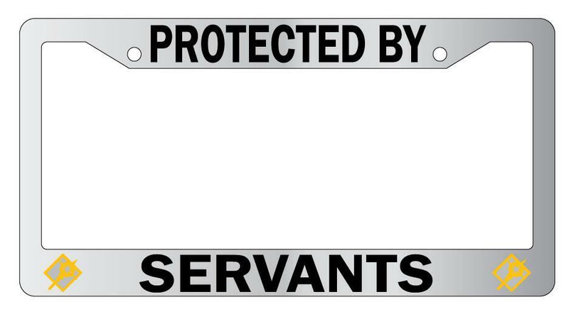 Protected By Servants (Caster) Chrome License Plate Frame Auto Fate  Mod-GRAPH9856236-5691