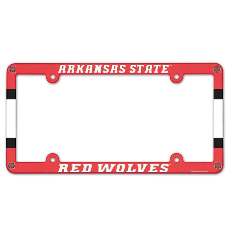 NCAA Arkansas State Red Wolves Plastic License Plate Frame