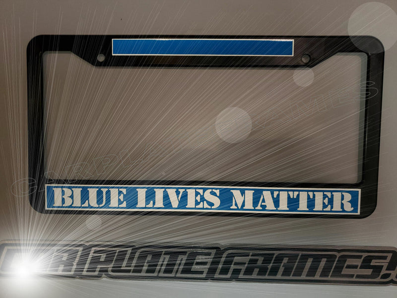REFLECTIVE BLUE LIVES MATTER SUPPORT police thin blue line License Plate Frame